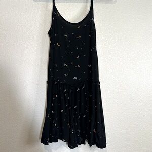 Butterfly Casual Black Dress - Wild Fable size small